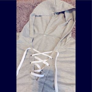 Lace up pull over